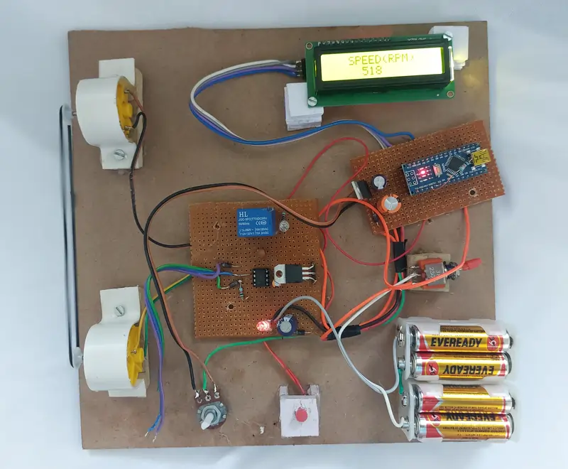 Arduino-Based Eddy Current Brake Project: RPM Speed Monitoring and Brake Indication on LCD
