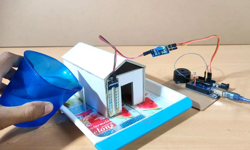 arduino based flood detection system project