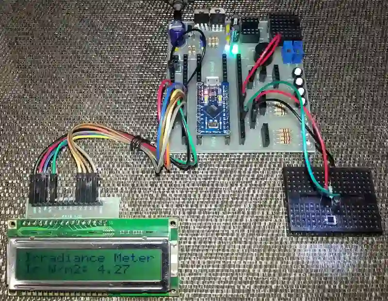 solar irradiance measurement meter using arduino